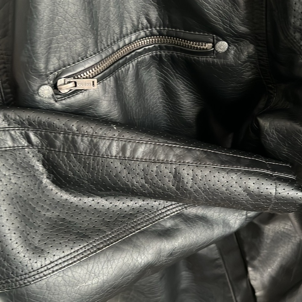 Guess black leather jacket xxl mens - Picture 4 of 4